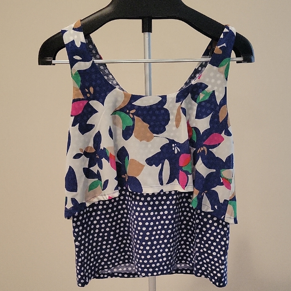 Anthropologie Floral and Polka Dot Women's Top